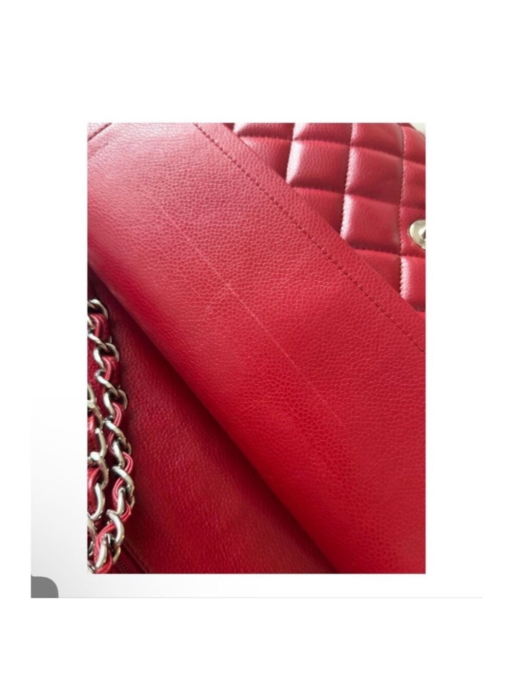 CHANEL Quilted Double Flap Shoulder Bag in Burgundy Red with Silver Hardware - Picture 3 of 13